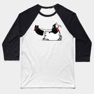 Grim Reaper and Ghost Cat at Christmas Baseball T-Shirt